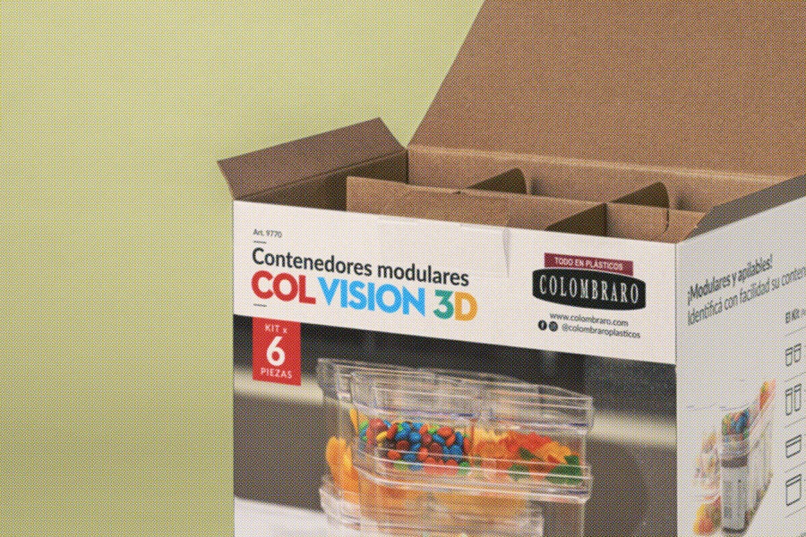 Packaging con divisiones internas en cartón microcorrugado