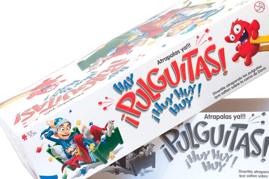 Packaging para juego en cartón microcorrugado, impreso en offset color
