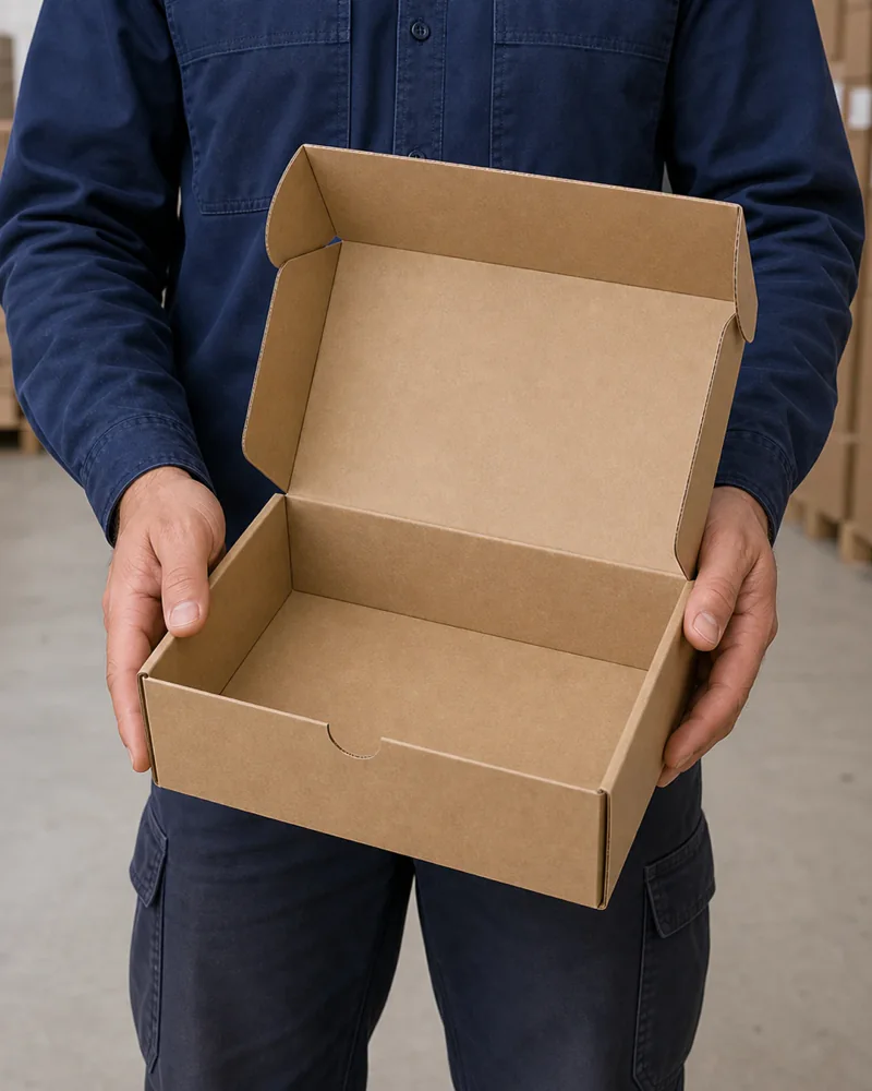 Armado de una caja autoarmable de cartón microcorrugado
