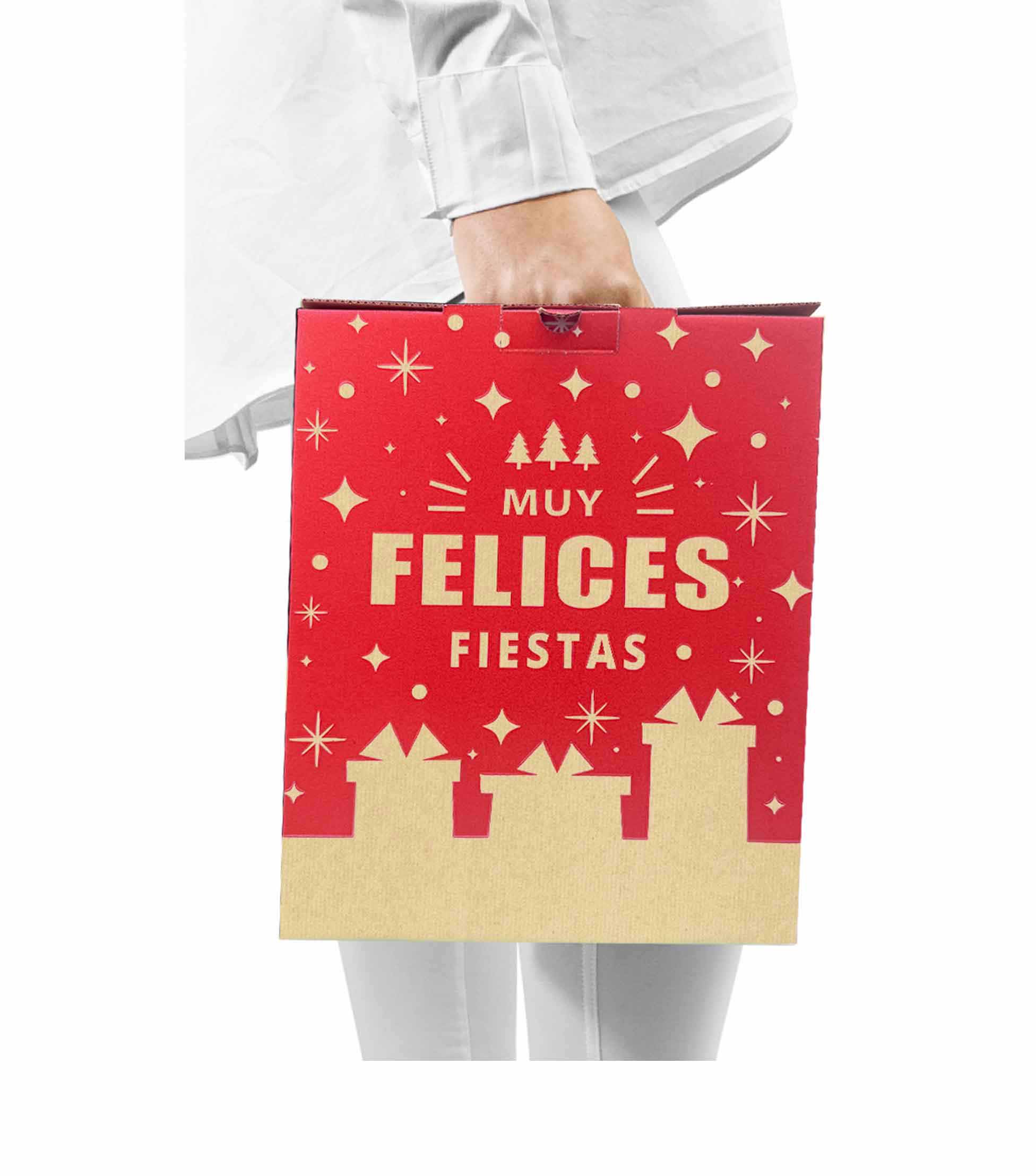 Maletines navideños de cartón microcorrugado